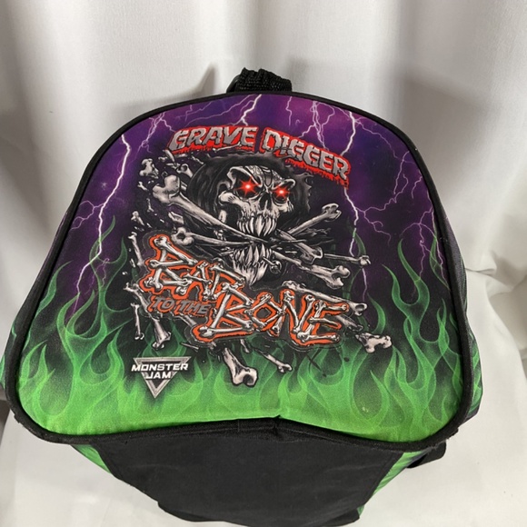 Monster Jam GraveDigger Grimm Reaper Bag Retro Duffel Bad to the Bone Truck - Picture 2 of 7